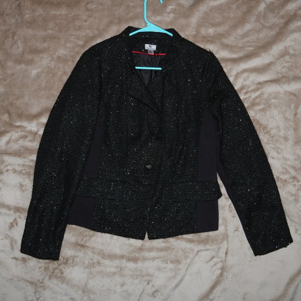 Worthington Black Sparkle Blazer Jacket - Length 24 - Shoulders 15 - Pits 18.5